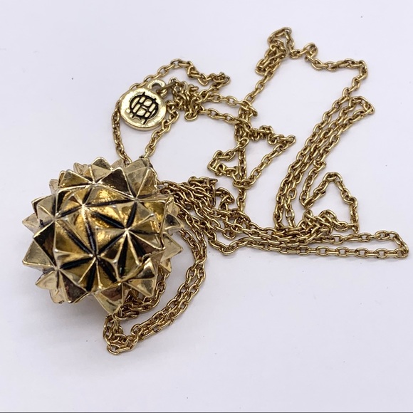 House of Harlow Gold Crater Locket Pendant Necklace